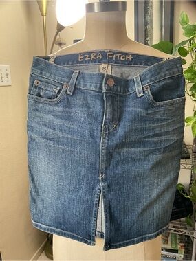 💜💜💜Ezra Fitch Women’s Blue Denim Pencil Skirt with Front Slit